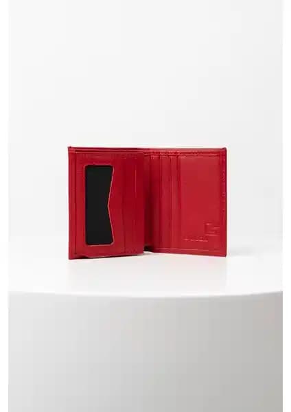Bayderi Lisande Hakiki Deri Erkek Cüzdanı Kırmızı Şık ve Fonksiyonel Tasarım