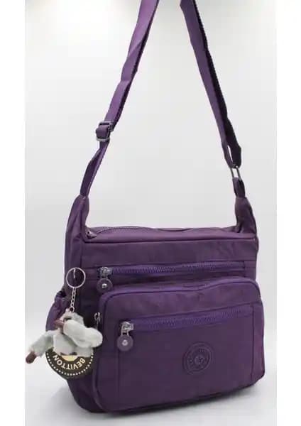 Bevitton Krinkıl Su Geçirmez Mor Kadın Omuz Çantası Günlük Kullanım İçin Uygun