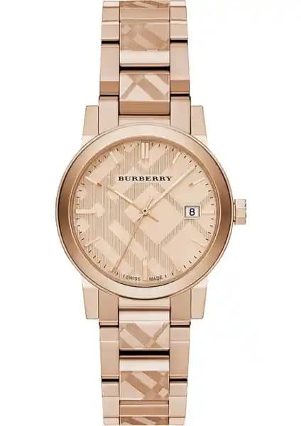 Burberry Bu9146 Kadın Pembe Altın Tasarımlı Şık ve Dayanıklı Kol Saati