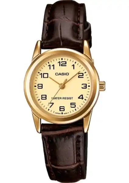 Casio LTP-V001GL-9BUDF Kadın Şık ve Dayanıklı Deri Kayışlı Saat Özellikleri