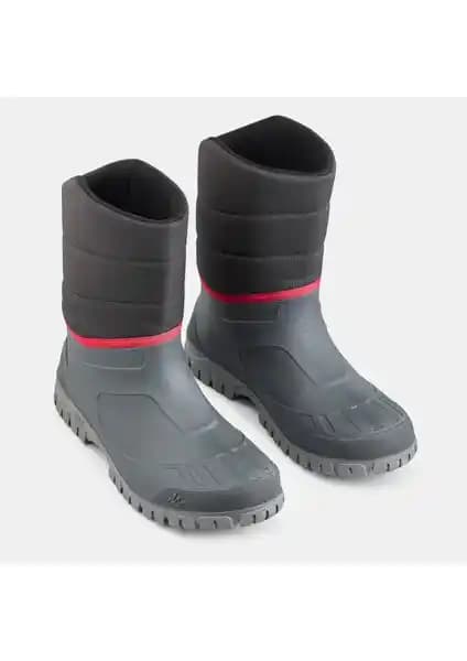 Decathlon Quechua Erkek Kar Botu Gri/Siyah Su Geçirmez Kaymaz Dayanıklı Kış Yürüyüş Botu