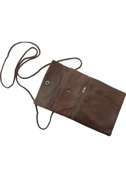 DRPS Hakiki Deri Boyun Askılı Pasaport ve Evrak Çantası Güvenli ve Şık Seyahat Aksesuarı