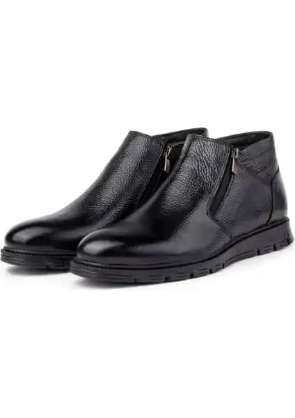 Ducavelli Moyna Deri Kauçuk Taban Erkek Kürklü Bot Kış Aylarında Şıklık ve Konfor Sağlar