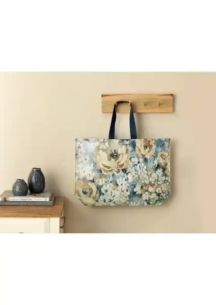 English Home Roses Serisi Mavi Alışveriş Çantası Şık ve Dayanıklı Tasarım