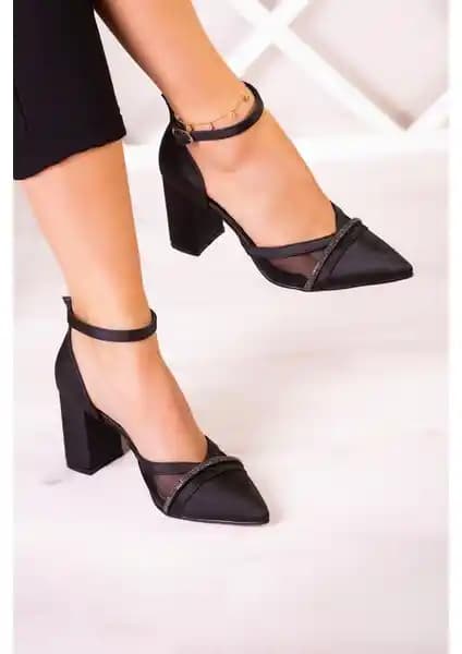 Erkan Saçmacı Molly Siyah Saten Taşlı Fileli Kalın Topuklu Ayakkabı Özellikleri ve Kullanım İpuçları