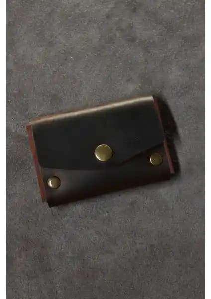 Focus Deri El Yapımı Koyu Kahverengi Deri Kartlık Cüzdan Şık ve Dayanıklı Tasarım