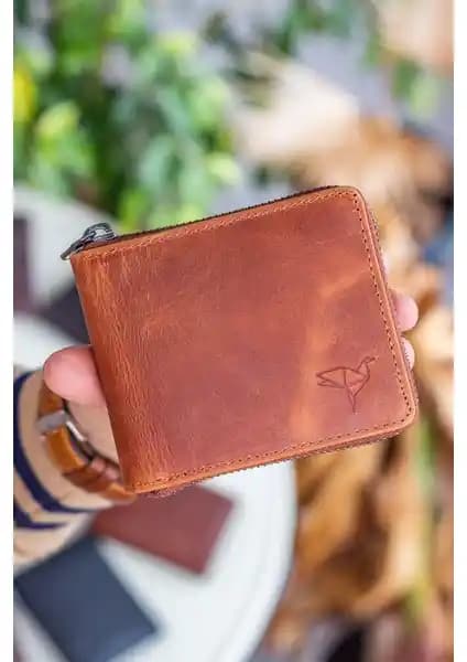 Garbalia Carole Hakiki Deri Fermuar Kilitli Unisex Cüzdanı Günlük Kullanım ve Şıklık İçin İdeal