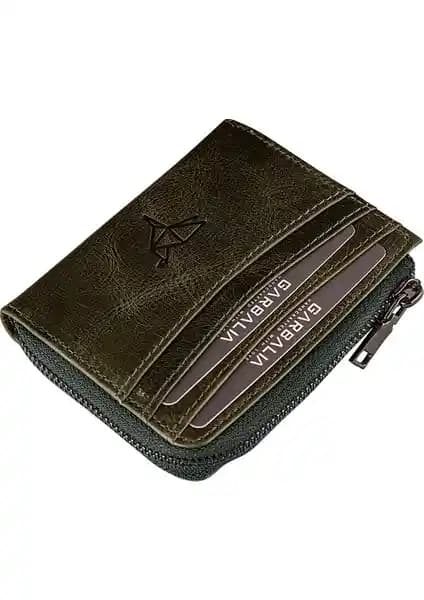 Garbalia Hakiki Deri Crazy Taba Unisex Kartlık Cüzdanı Günlük Kullanım İçin Uygun