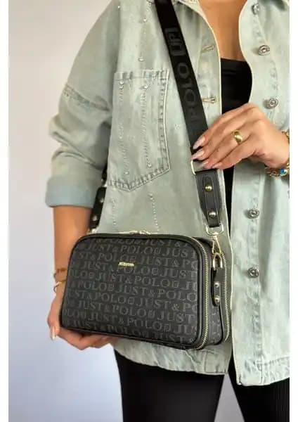 Just Polo Kadın Kahverengi 5 Bölmeli Uzun Askılı Omuz Çantası Günlük ve Şık Kullanım İçin