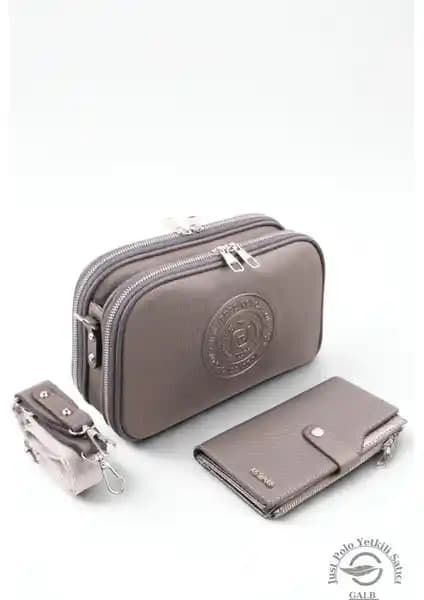 Just Polo Kadınlar İçin Kahverengi Çok Bölmeli Uzun Askılı Omuz Çantası Günlük ve Spor Kullanımına Uygun