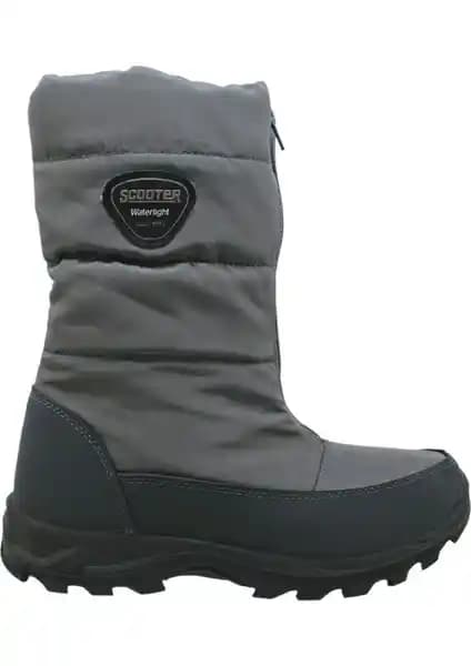Kadınlar İçin Su Geçirmez Gri Kış Botu Dayanıklı ve Şık Tasarım