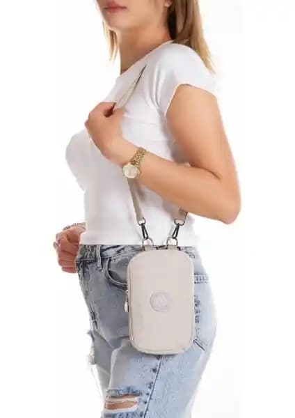 Kadınlar İçin Yeni Nesil Krinkıl Kumaş Telefonluk Günlük Omuz Çantası