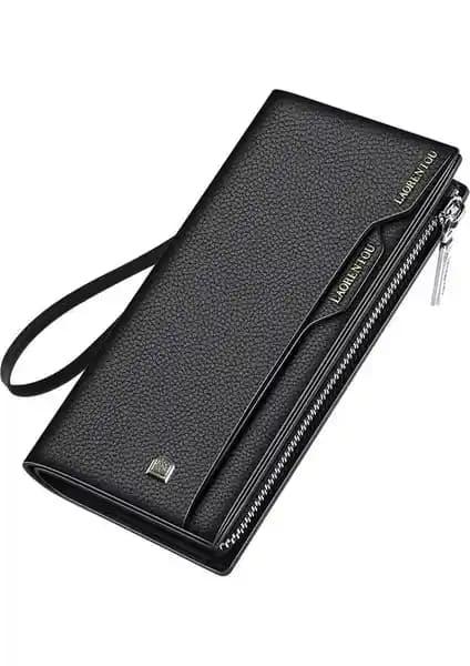 Laorentou Hakiki İtalyan Deri Uzun Erkek Clutch Cüzdanı Şıklık ve Fonksiyonellik