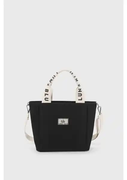 Lunablu Kadın Siyah Mini Kanvas Tote Çanta Günlük Kullanım İçin Şık ve Pratik Tasarım