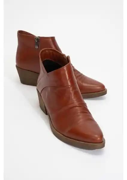 Luvi Rule Koyu Taba Hakiki Deri Kadın Botu: Şık ve Rahat Günlük Kullanım Ayakkabısı