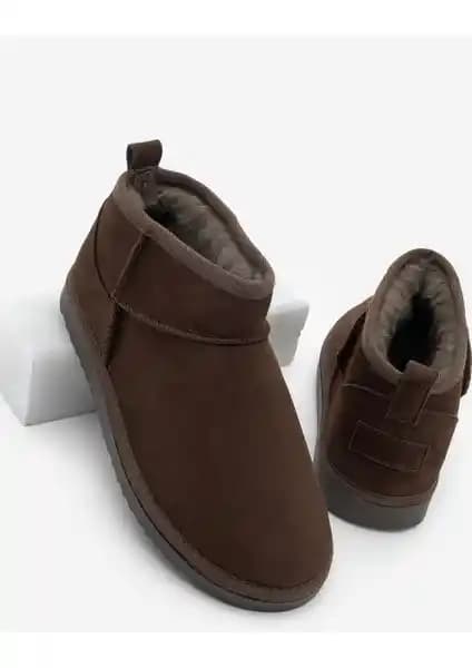 Marjin Kadın Acı Kahve Kürklü Günlük Bot Pasep: Şıklık ve Konforun Bir Arada Sunumu