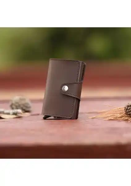 Modica Konk Erkekler İçin Mekanizmalı Deri Kartlık ve Cüzdan Tasarımı