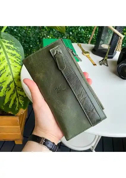 Modica Mannu Hakiki Deri Uzun Cüzdan El Bantlı Şık Tasarım ve Fonksiyonellik