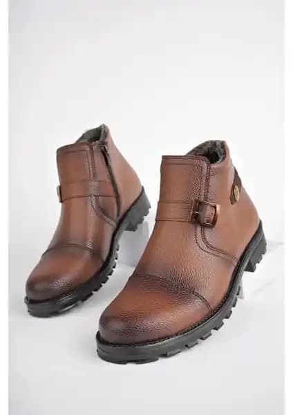 Muggo Rodriguez Fermuarlı Kürklü Erkek Botları Şık ve Dayanıklı Kış Ayakkabısı