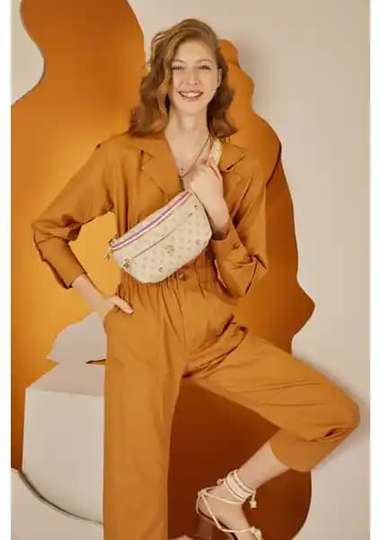 Pierre Cardin Bej Kadın Bel Çantası Günlük Kullanım İçin Şık ve Fonksiyonel Tasarım