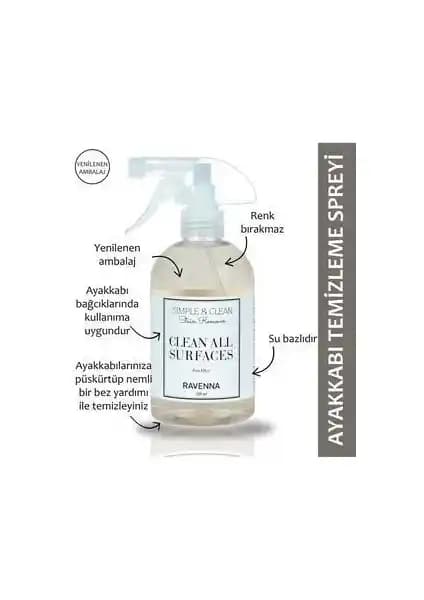 Ravenna Simple&clean Ayakkabı ve Kumaş Temizleme Spreyi: Çok Yönlü ve Güvenli Temizlik Çözümü