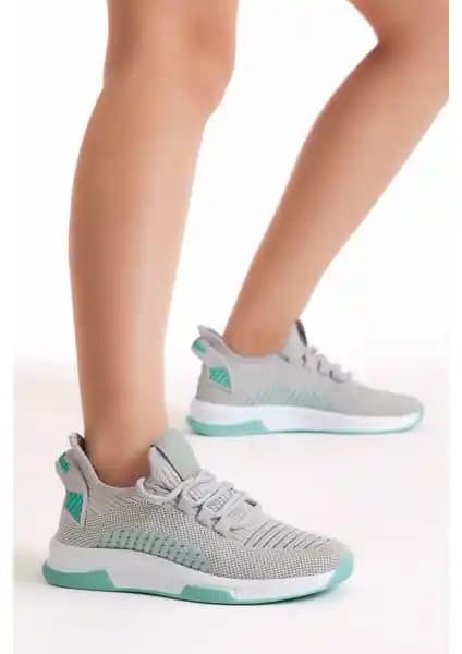 Tonny Black Unisex Gri Poli Taban Tekstil Kumaş Bağcıklı Spor Ayakkabı