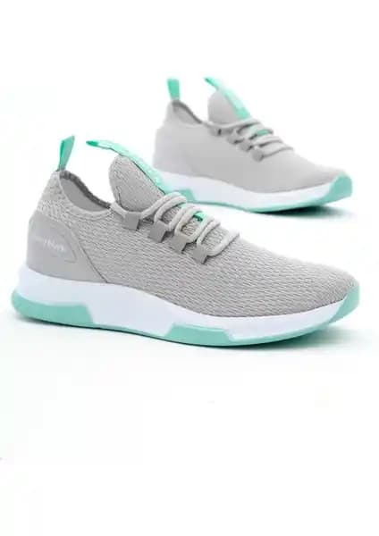 Tonny Black Unisex Spor Ayakkabısı Gri Yeşil Nefes Alabilen Kumaş ve Poli Tabanlı Tasarım