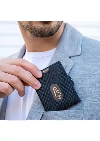 Trusador Valencia Carbon Hakiki Deri Unisex Cüzdan Güvenlik ve Şıklık Bir Arada