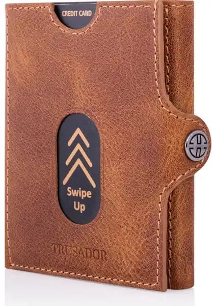 Trusador Valencia Taba Hakiki Deri Kartlık: Şık ve Güvenli Günlük Kullanım Aksesuarı