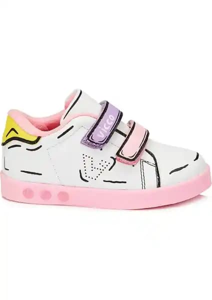 Vicco Picasso Pembe Işıklı Bebek Spor Ayakkabısı - Rahat ve Eğlenceli Tasarım