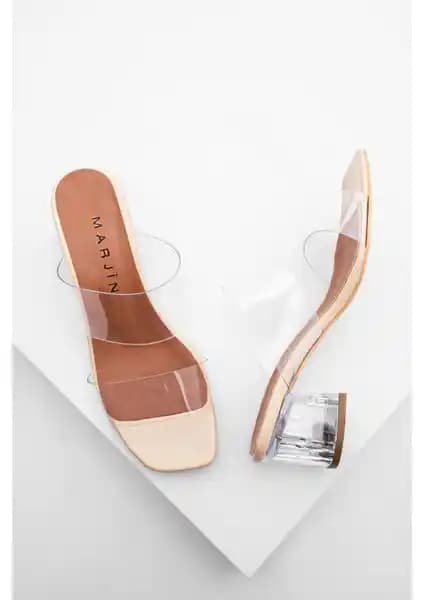 Yesva Bej Topuklu Terlik: Şık ve Rahat Kadın Ayakkabısı Günlük ve Özel Kullanım İçin