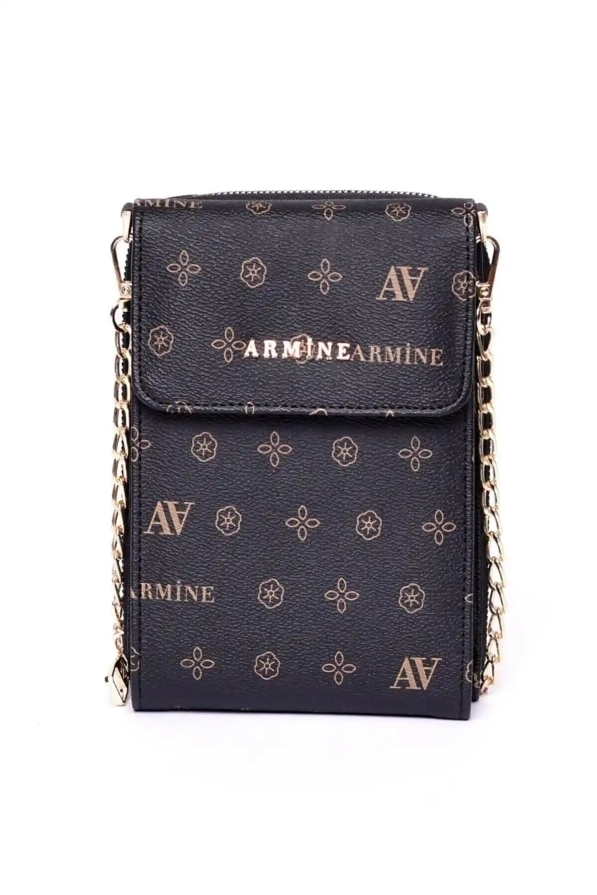 Armine Siyah Baskılı Çanta 266: Modern ve Şık Günlük Kullanım Çantası