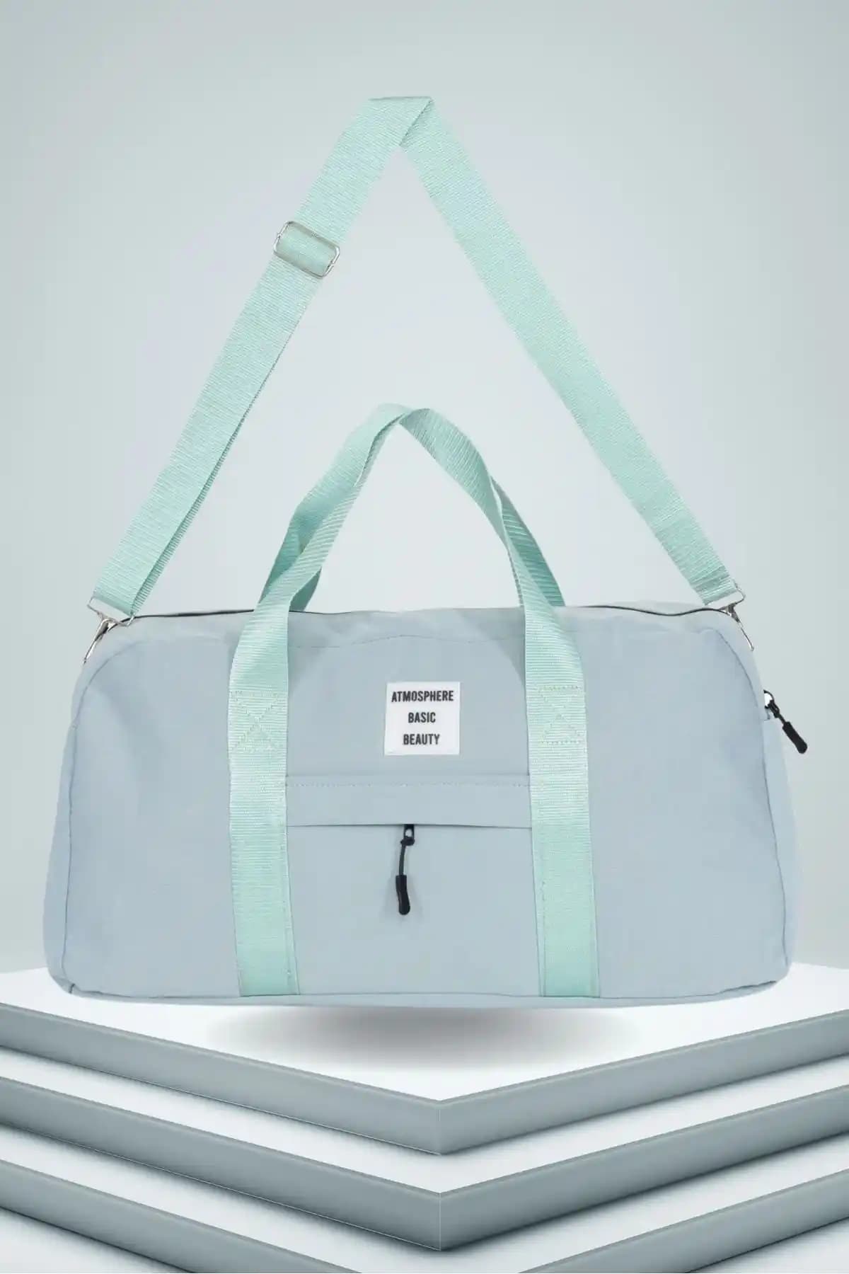 Atmosferbsc Unisex 2 Bölmeli Fermuarlı Geniş Hacimli Spor ve Seyahat Çantası