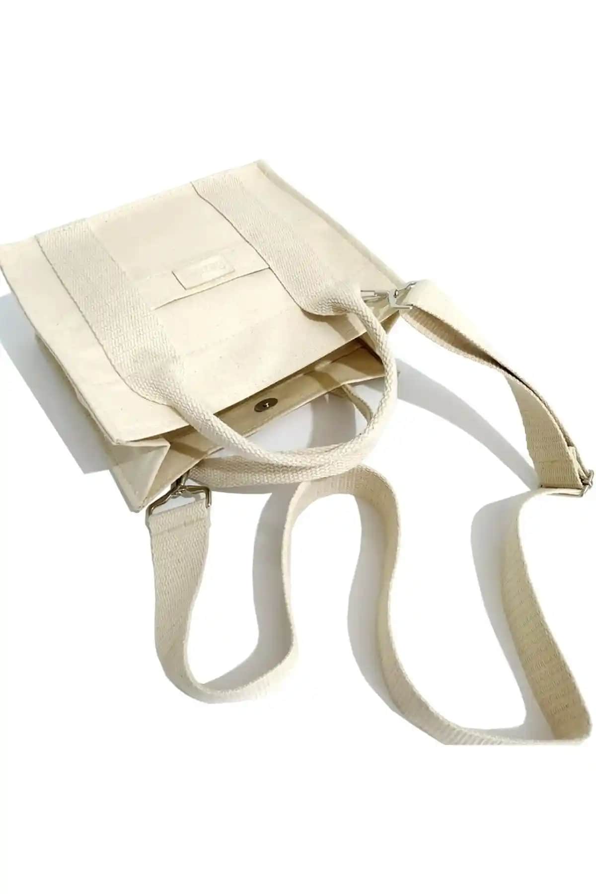 Bezden Kanvas Tote Çanta Orta Boy Şık ve Dayanıklı Günlük Kullanım Aksesuarı