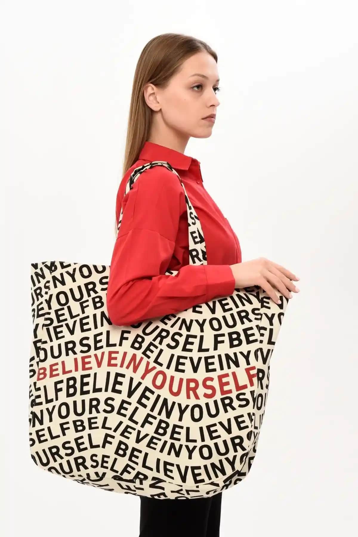 Çınar Bez Çanta Believe In Yourself Baskılı Büyük Boy Kanvas Çanta Ürün Özellikleri