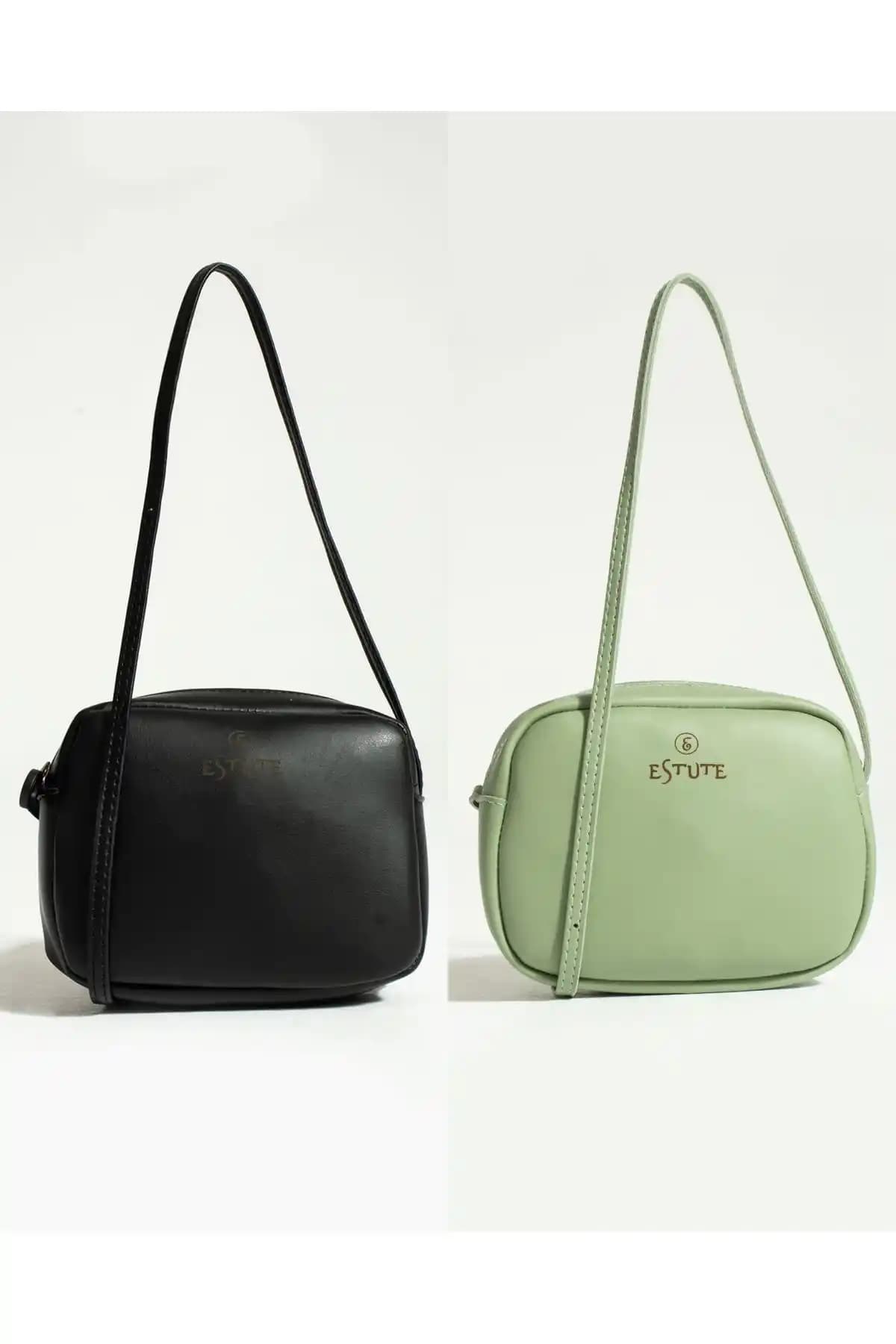 ESTUTE Kadın 2’li Paket Çanta Şık ve Dayanıklı Vegan Deri Malzeme ile Günlük Kullanım İçin