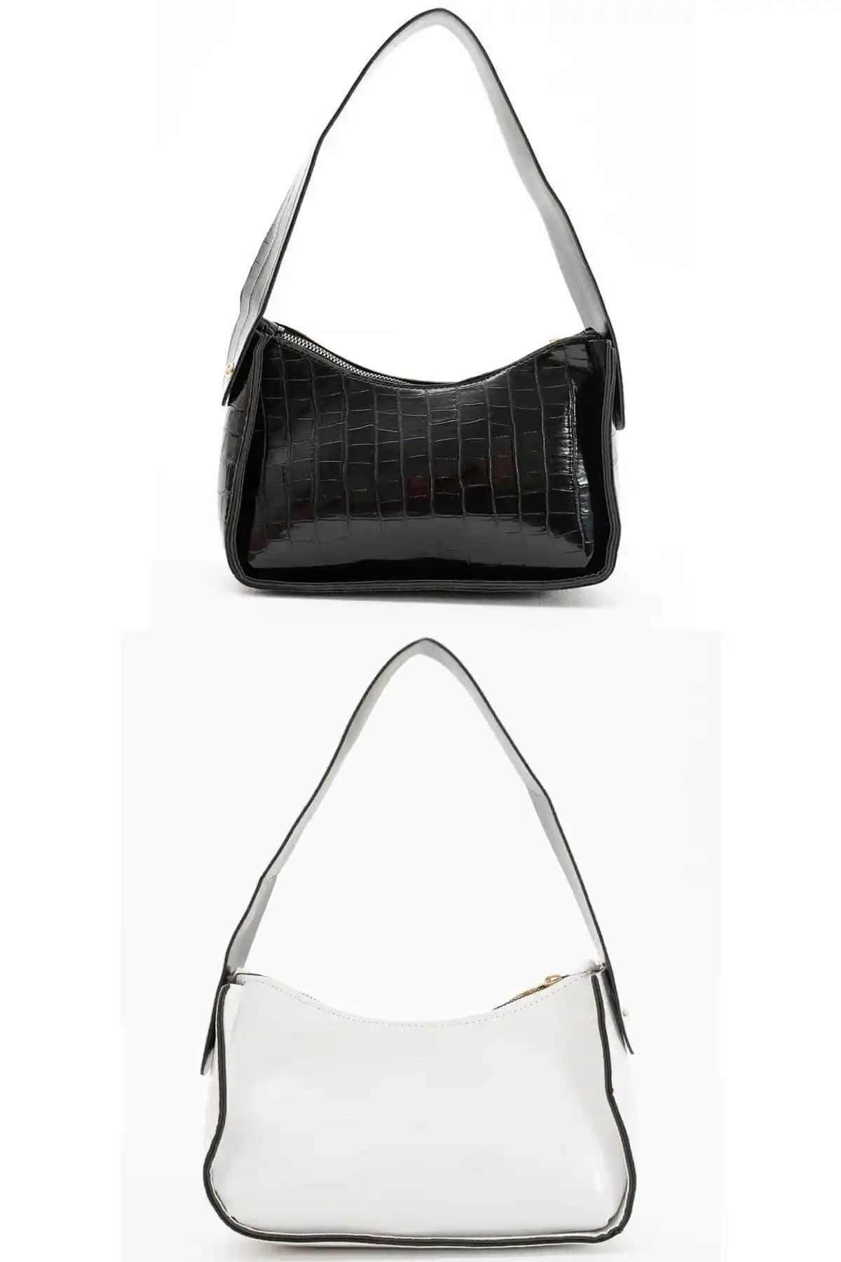 Estute Kadın Kroko Desenli Baget Çanta: Şık ve Kullanışlı Günlük Aksesuar