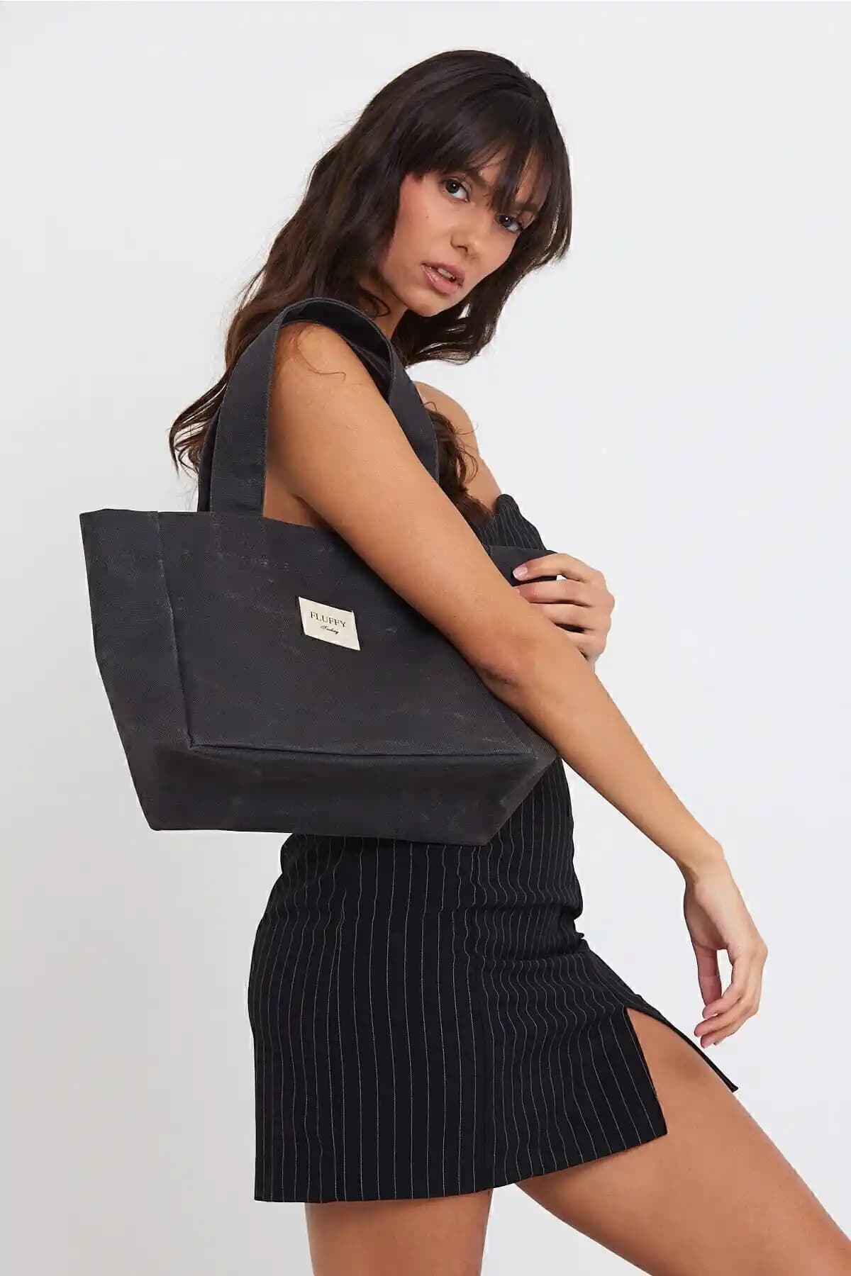 Fluffy Dark Mumlu Kanvas Kadın Çantası Günlük ve Okul Kullanımı İçin Dayanıklı Tasarım