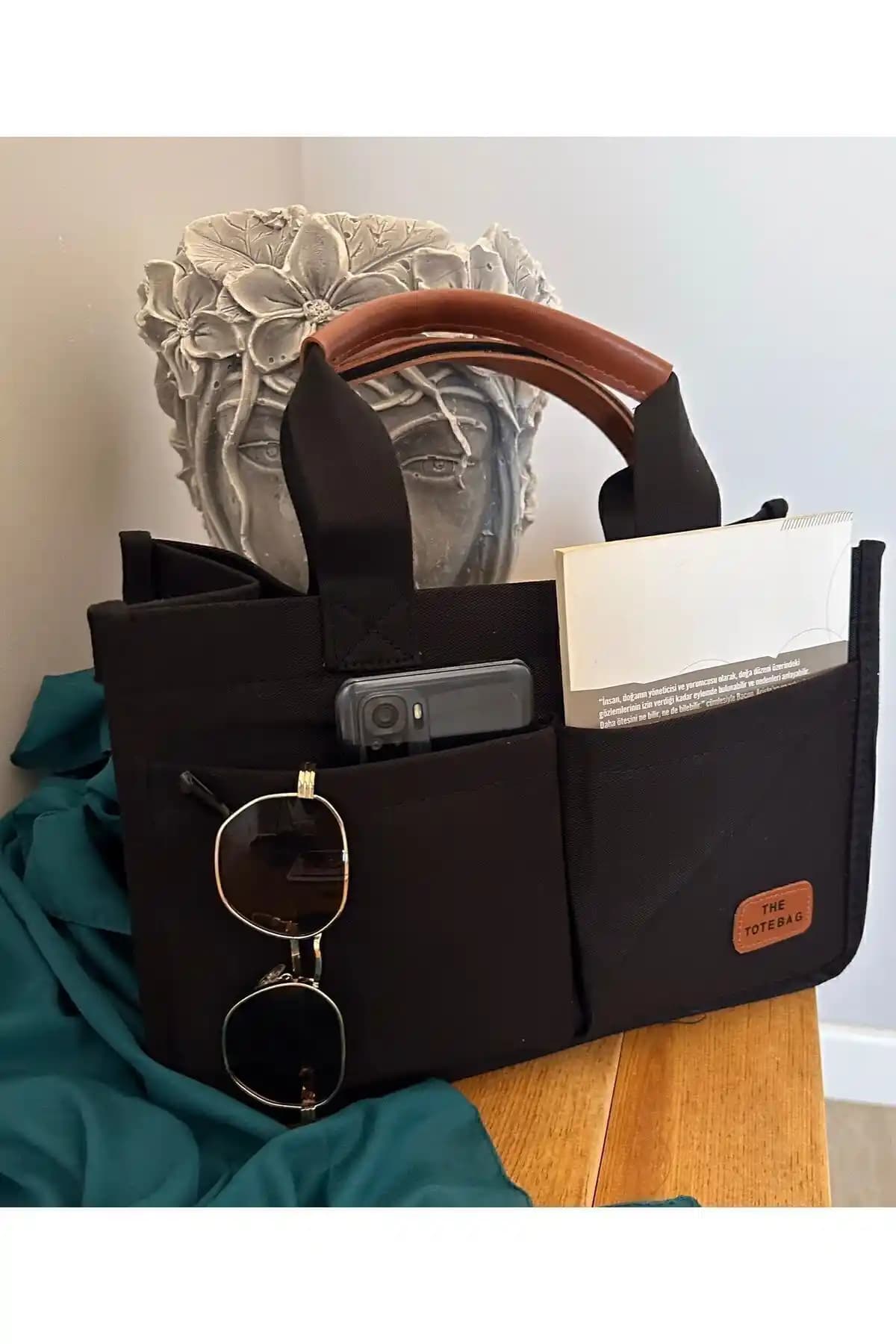 Gabiés Kadın Siyah Kanvas Tote Çanta: Şıklık ve Fonksiyonellik Bir Arada