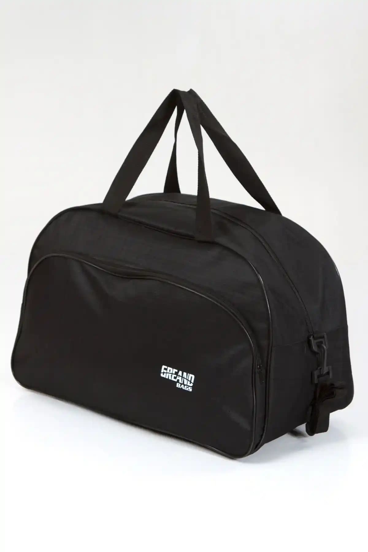 GreandBags Siyah Unisex Havlu Kumaş Günlük ve Seyahat Çantası İdeal Boyut ve Şıklık