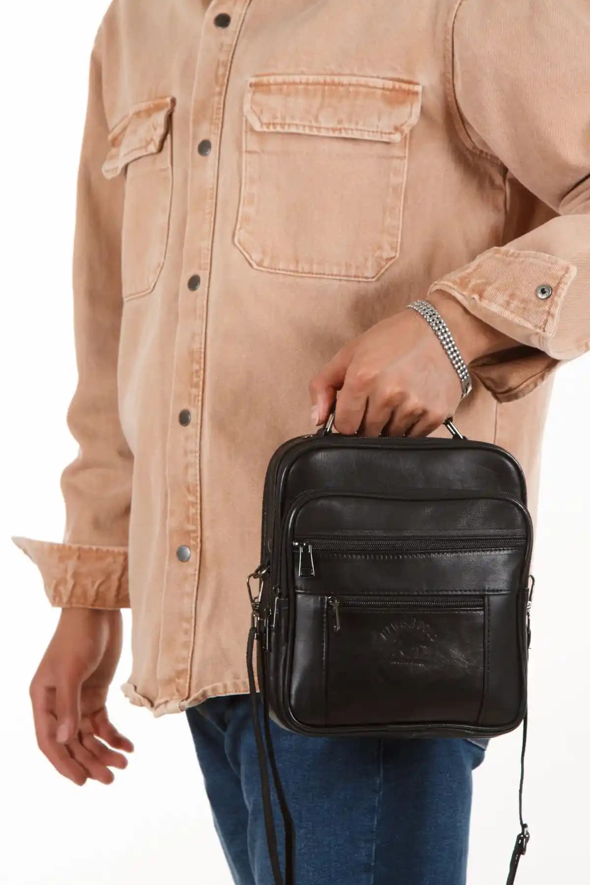 Hakiki Deri Erkek El Çantası Büyük Boy Şık ve Fonksiyonel Tasarım