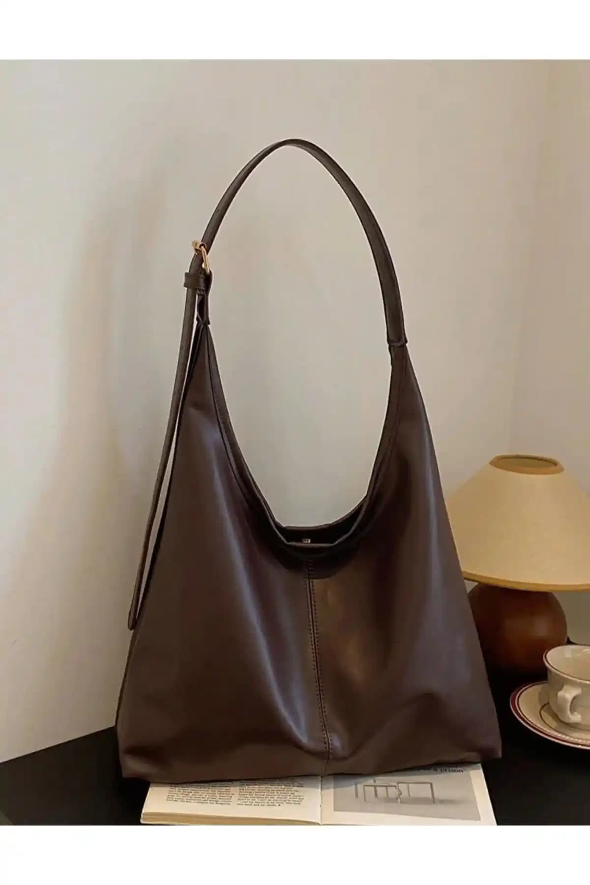 HAPBUY Glare Bag Kadın Kahverengi Omuz Çantası Şık ve Kullanışlı Tasarım