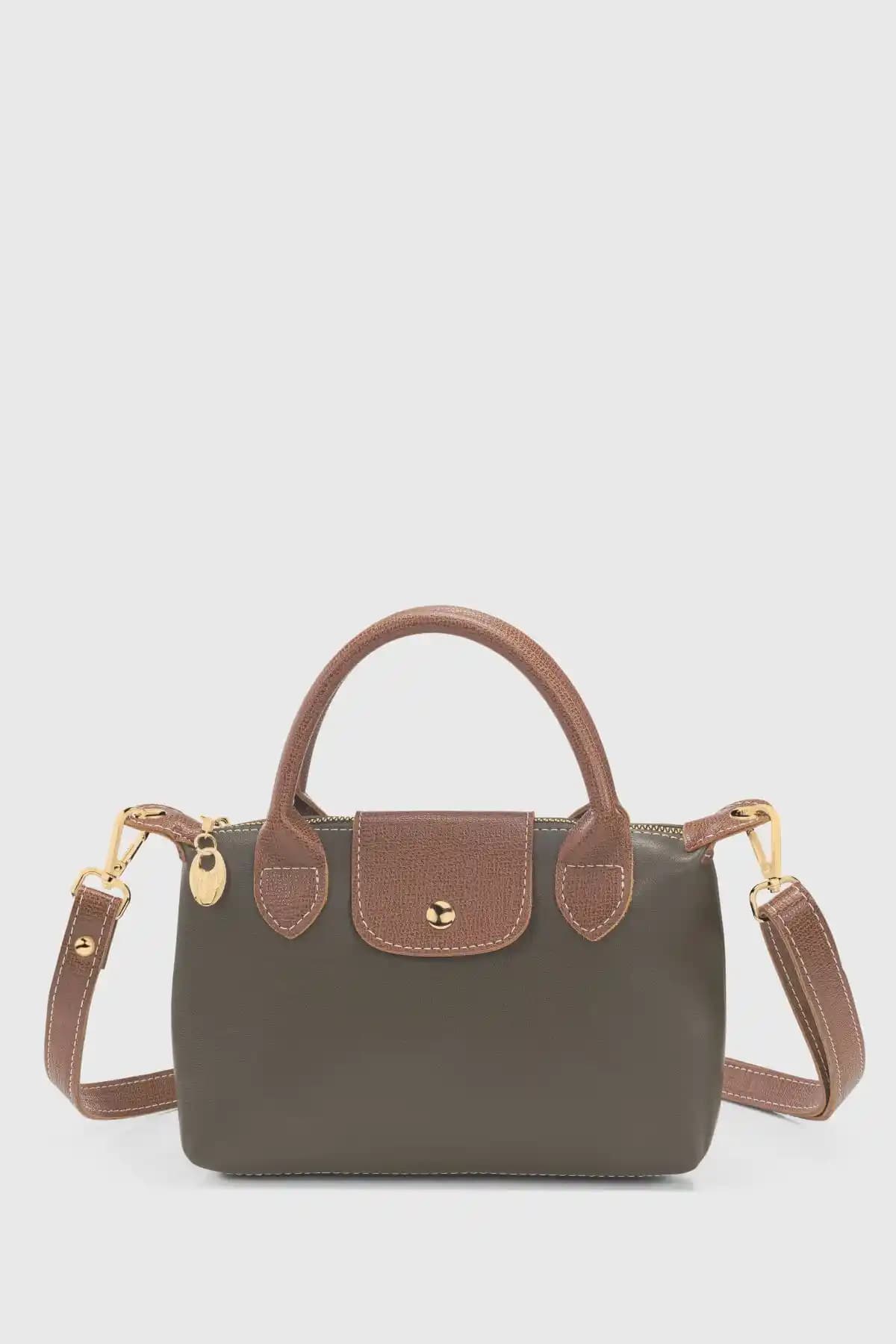 Housebags Haki Renkli Çok Yönlü PU Deri Çanta Günlük Kullanım İçin Uygun ve Dayanıklı Tasarım