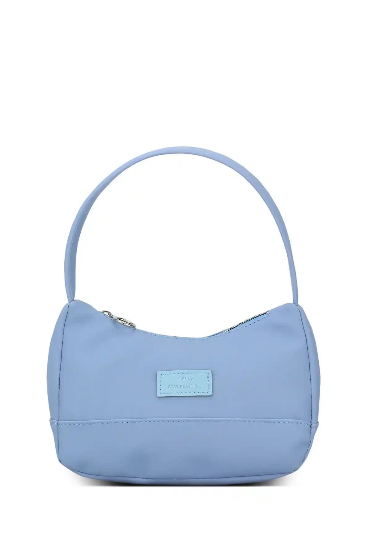 Housebags Kadın Mavi Baguette Çanta Şık ve Fonksiyonel Günlük Kullanım Aksesuarı