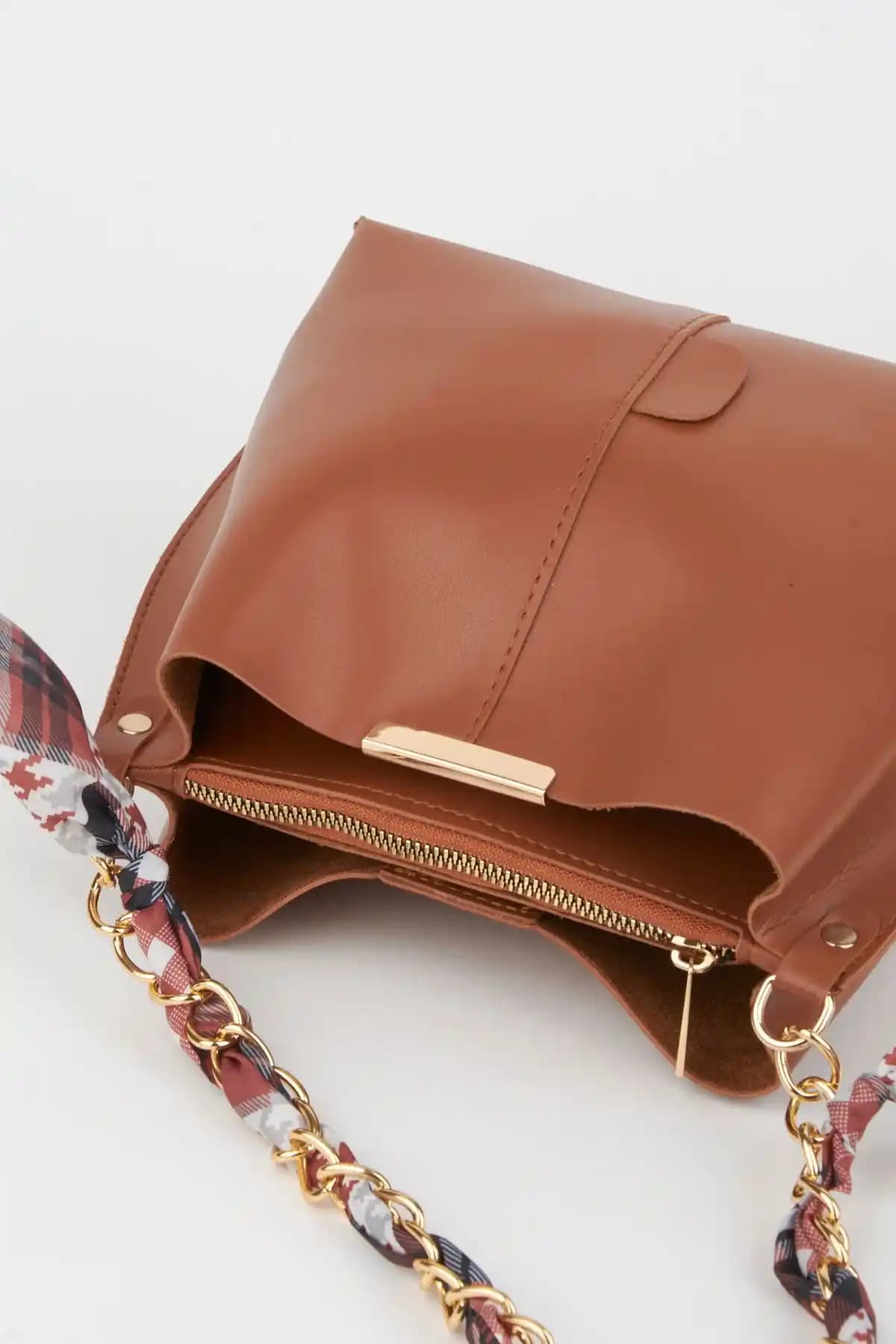 Kadın Şık Zincir Askılı Fular Detaylı Çanta Günlük ve Akşam Kullanımı İçin