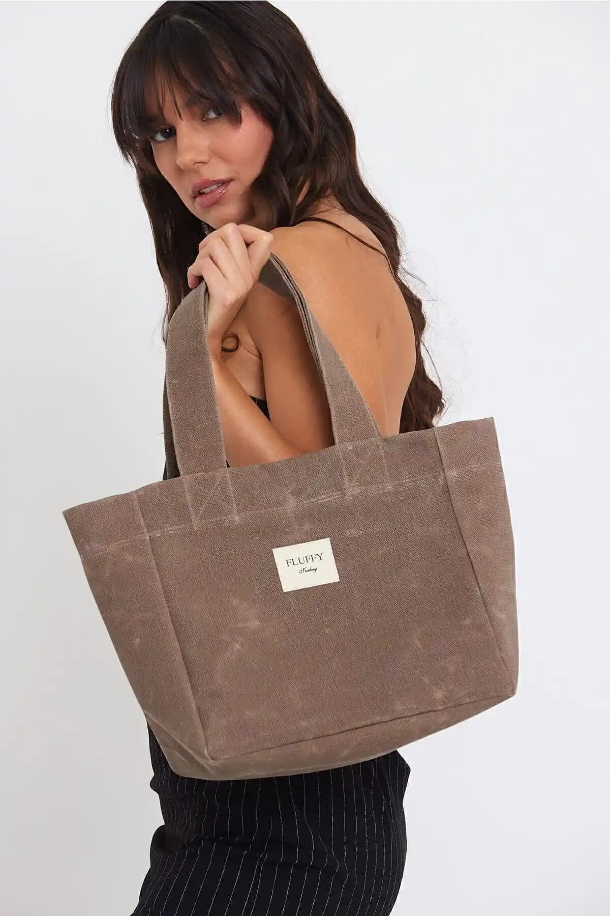 Kadınlar İçin Şık ve Dayanıklı Mumlu Kanvas Su Geçirmez Omuz El Çantası