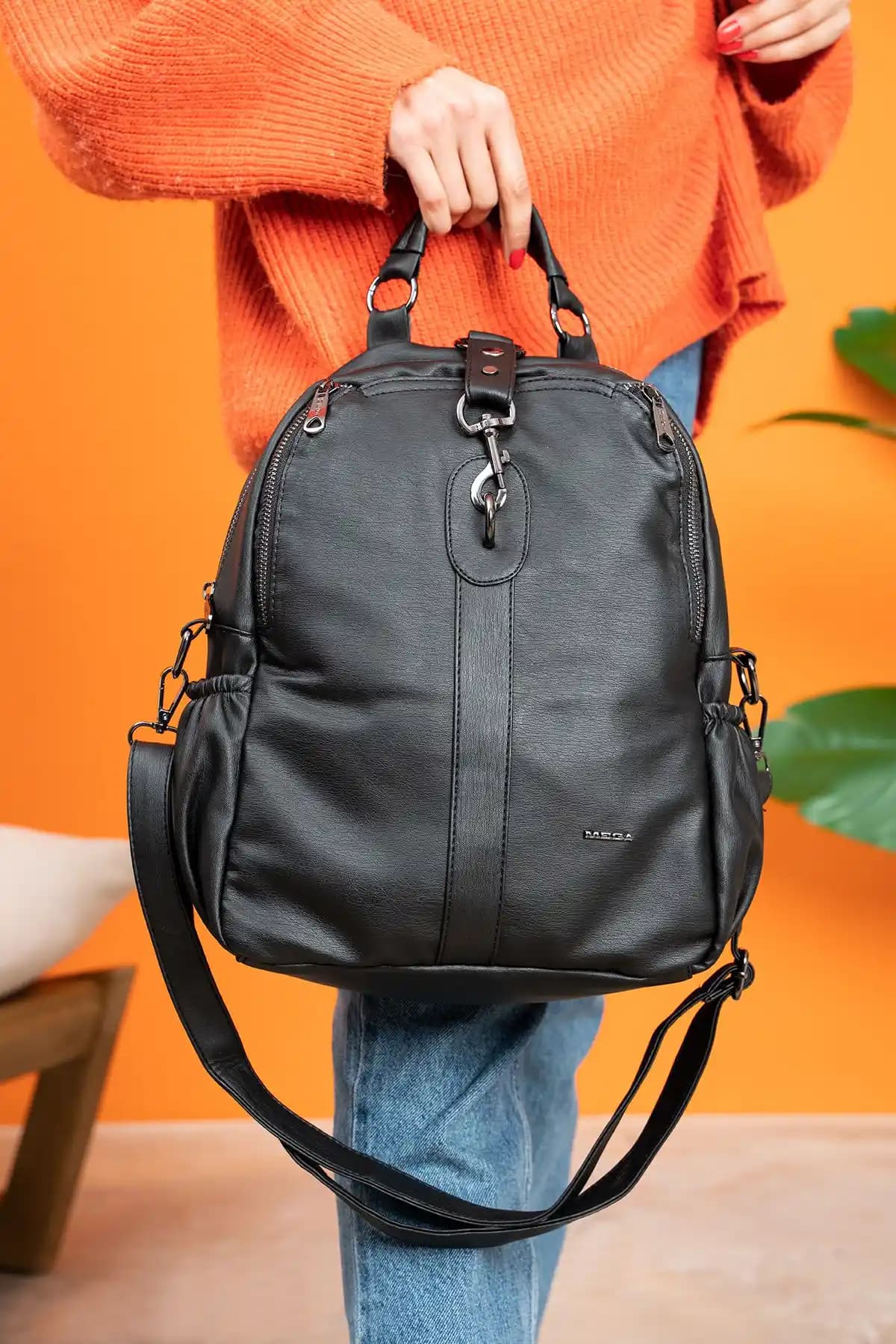 Mega Yıkamalı Deri Kadın Sırt Çanta 512 Günlük ve Şık Kullanım İçin Uygun Tasarım