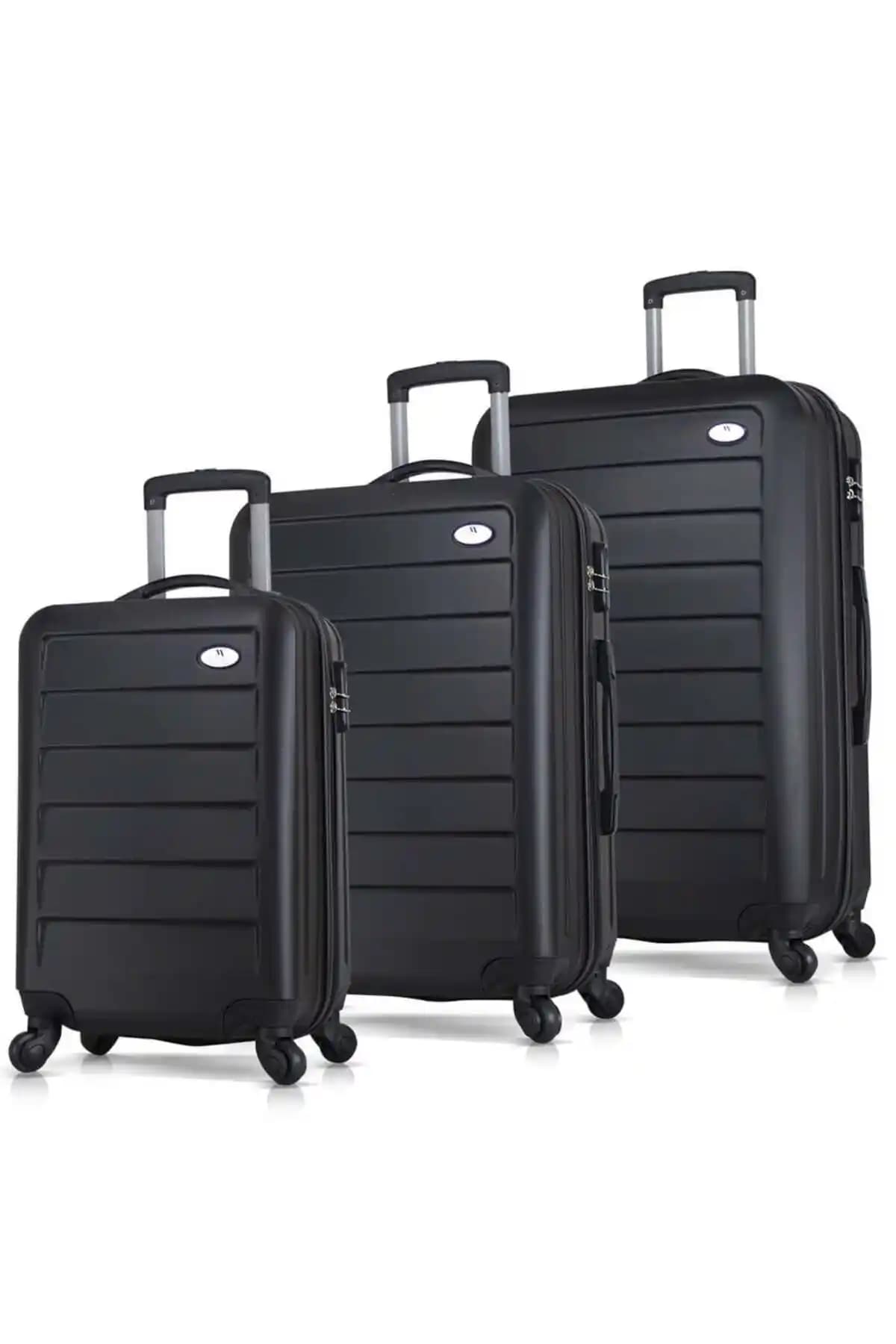 My Valice Ruby Abs Valiz Seti Siyah Üç Boyutlu Seyahat Çözümü Güvenilir ve Şık Tasarım