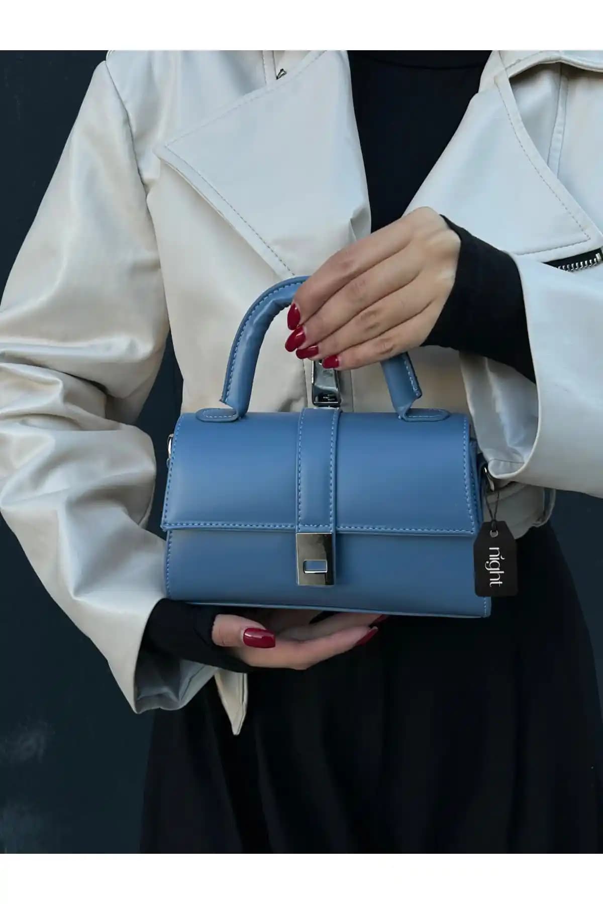Night Paula Mavi Kadın El ve Omuz Çantası Modern ve Şık Tasarımıyla Günlük Kullanıma Uygun