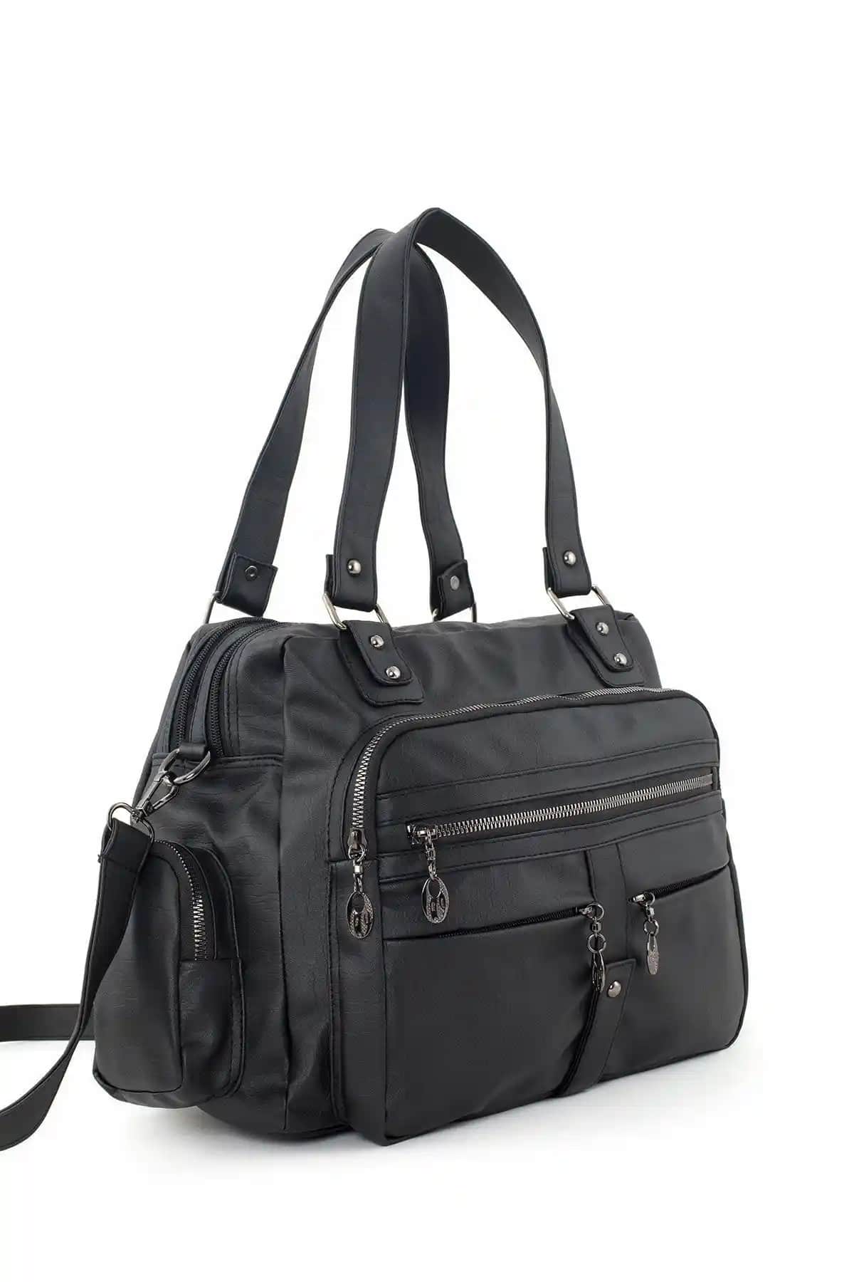 Samilon Kadın Siyah Yıkama Deri Çok Gözlü Omuz ve Kol Çantası Özellikleri ve Kullanım Alanları